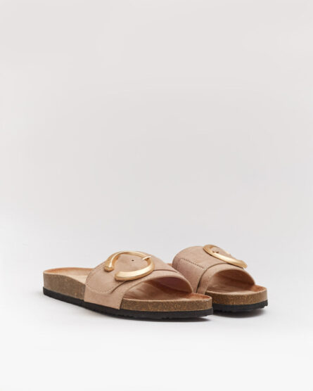Sandales à boucle dorée BEIGE – Image 2