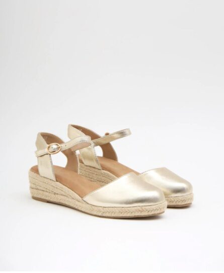 Espadrilles compensées en Doré – Image 2