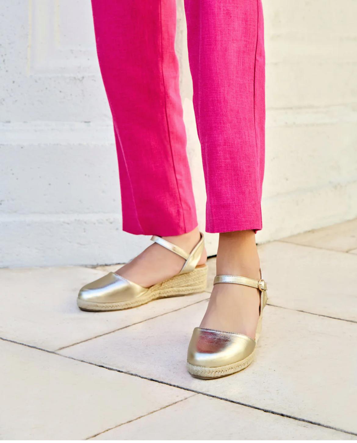 Espadrilles compensées en Doré
